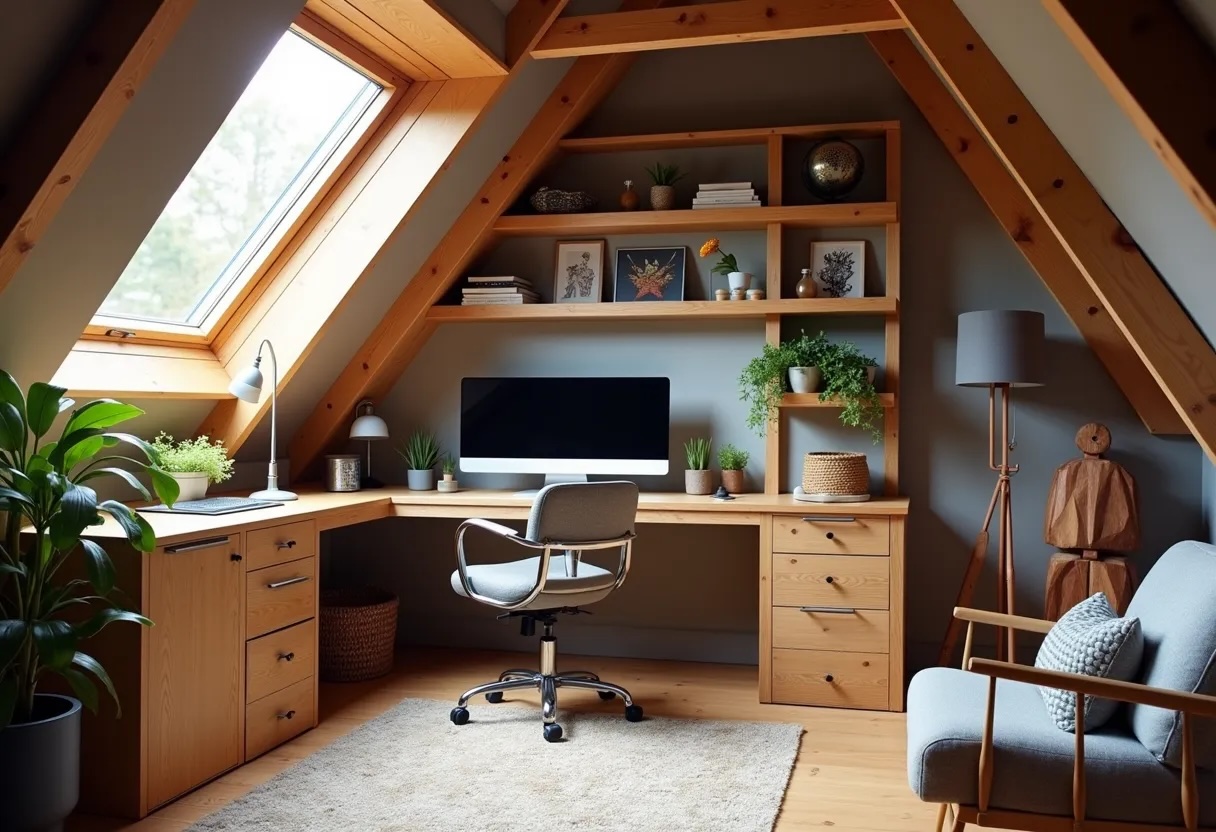 Attic Home Office Design