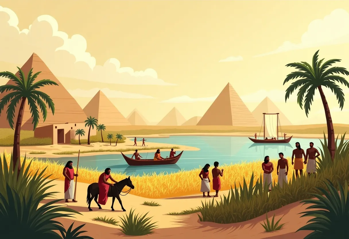 Ancient Egypt Daily Life Scene